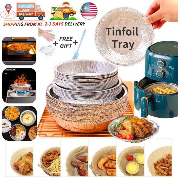 Aluminum Foil Air Fryer Paper Liner 50pcs/set Bbq Food Tray