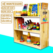Kệ Gỗ Để Sàn Montessori Có Tay Cầm Bằng Gỗ Thông Chống Ẩm Dễ Dáng Lắp Ráp