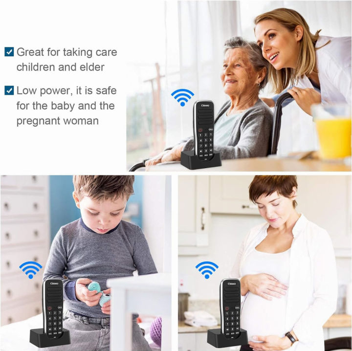 chtoocy-5-pack-wireless-home-intercom-system-for-elderly-two-way-communication-caregiver-pager-nurse-calling-system-for-patient-senior-disabled-nursery-pregnant