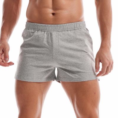 Mens Cotton Sleep Bottoms Lounge Home Pajama Shorts Elastic Waist Breathable Solid Underwear Boxers Man Jogger Yoga Sport Shorts