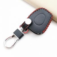 fgjfykjd High Quality Leather Key Case For Renault Megane Clio Scenic 1bn Ir Remote Fob Cover Protector Shell Blank Car Accessories