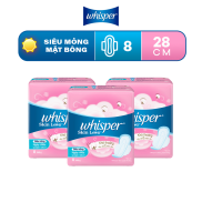 Combo 3 Băng Vệ Sinh WHISPER Skin Love Mặt Bông Siêu Mỏng Cánh Ngày Nhiều