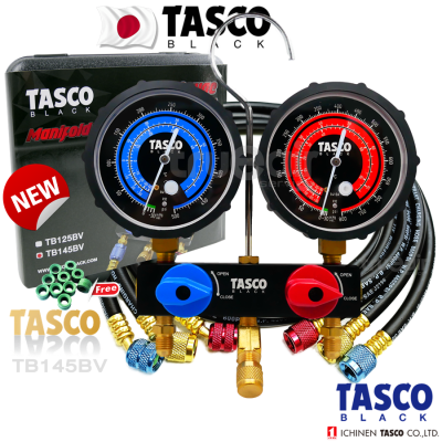 TASCO TB145BV เกจคู่พร้อม สายชาร์จน้ำยา R32,R410A TASCO Manifold Gauge ใช้กับน้ำยา R32 , R410a น้ำยาแอร์บ้านรุ่นใหม่
