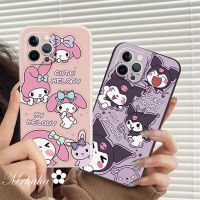 Mrhaha เคส TPU ขอบตรงสำหรับ Redmi 12C A1 Plus 9A 9C 9 10 10C 12C Note 8 9 10 11 12 Pro + Poco F4 F3 X3 NFC Pro Xiaomi 10 11Lite 11 11T 12 13 Pro เคสการ์ตูน Kuromi เมโลดี้ด้านหลังรูปป้องกันซิลิโคนน่ารักพร้อมส่ง