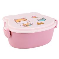 ▼▣✳ Useful Bento Box Double Layer Leakproof Children Cartoon Bento Box with Fork Spoon Portable Lunch Box School Supply