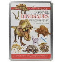 Wonders of learning discover dinosaurs biological archaeology theme with simulated dinosaur fossils + excavation toy book discovery dinosaur series manual excavation iron box set imported in English