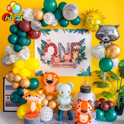 103pcs Animal Balloons Garland Arch Kit Latex Ballon Jungle Theme Party Supplies Kids Boy Birthday Party Decorations Baby Shower