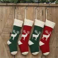 Christmas Socks Gift Bag Cute Elk Embroidery Christmas Socks Christmas Pendants Christmas Ornaments