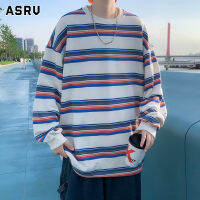 ASRV เสื้อยืดลายสเวตเชิ้ตผู้ชายใหม่เสื้อสเวตเชิ้ตคอกลม Baju Atasan Trendy เสื้อโค้ตทรงหลวม