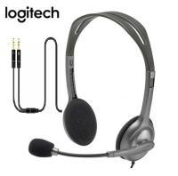 หูฟังไมโครโฟนเสียงสเตอริโอ Video Conference Call Logitech H110