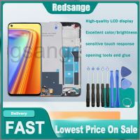 Redsange จอ LCD ขนาด6.5นิ้วของแท้สำหรับ Realme 7 RMX2155 RMX2151จอแอลซีดีพร้อมกรอบ RMX2163จอแสดงผลหน้าจอสัมผัสอะไหล่จอแอลซีดีชิ้นส่วนหน้าจอสำหรับ Realme 7