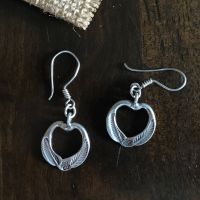 ต่างหูเงินแท้99.9% earrings handmade in silver 99.9 % , Retro style Chiang Mai