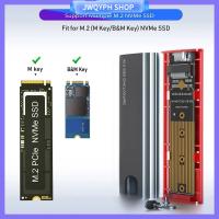 JWQYPH PCIe M.2 2230/2242/2260/2280 ประเภท A ถึงประเภท C เคสฮาร์ดไดรฟ์ SSD Enclosure ADAPTER กล่องหุ้มภายนอก คีย์ M ไปยัง USB 3.1