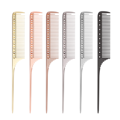 หวีผมโลหะ Rat Tail Hairdressing Combs ตัดผมย้อมผมหวี Curly Hair Brush Barber Tools Salon อุปกรณ์เสริม ~