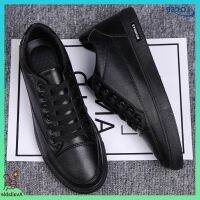 COD DSGRTYRTUTYIY marquins shoes for men wet look shoes for men Spring Student Pure Black Board Shoes Korean Board Black casual leather shoes Waterproof waterproof work trend small black shoes summe