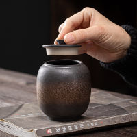 Unsealed Japanese Gilding Iron Glaze Tea Pot Small Size Ceramic White Tea Puer Waking Up Tea Jar Storage Tea Warehouse Tea Box