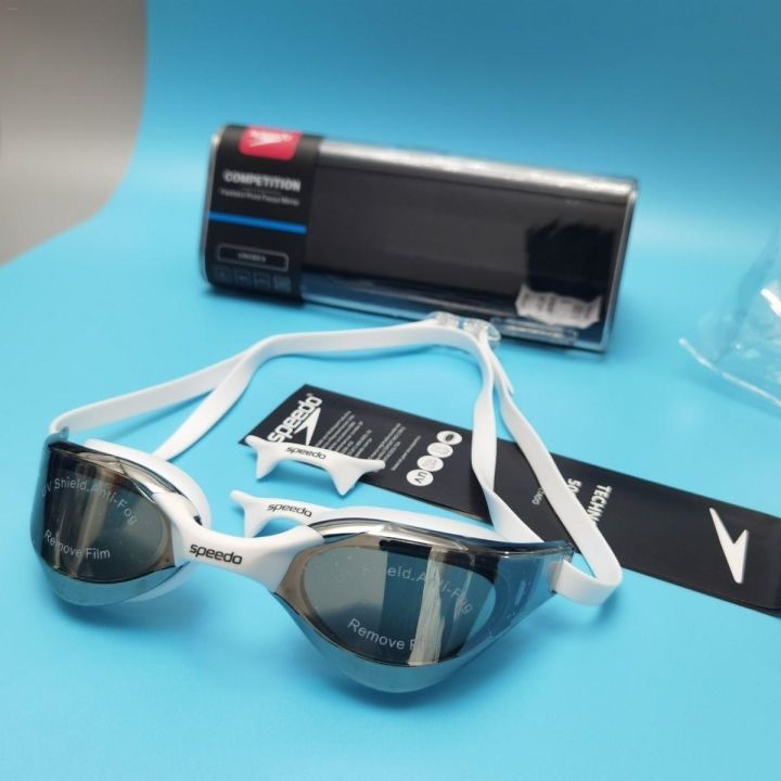 speedo-แว่นตาว่ายน้ำแว่นตาว่ายน้ำใส่ได้ทั้งชายและหญิง-เฟรมขนาดใหญ่เคลือบผิวด้วยไฟฟ้ากันน้ำกันฝ้าสามารถแข่งขันได้อย่างมืออาชีพ