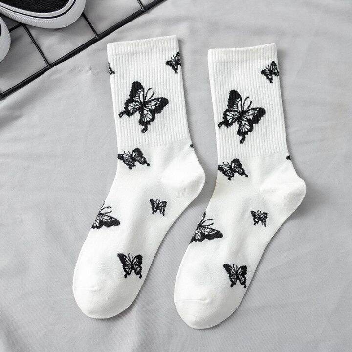 2021-trend-butterfly-socks-white-women-streetwear-harajuku-women-crew-cotton-socks-size-36-42-japanese-hip-hop-skateboard-socks