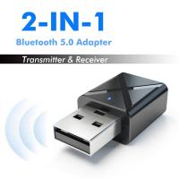 เครื่องส่งสัญญาณเสียงแบบบลูทูธ USB,อะแดปเตอร์เสียงสเตอริโอไร้สาย5.0สำหรับลำโพงบลูทูธ T V PC หูฟัง