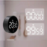 นาฬิกาจับเวลาถอยหลัง LED หมุนได้ 280 จอแสดงผลดิจิตอล Magnetic Multifunctional Timer สีดำ