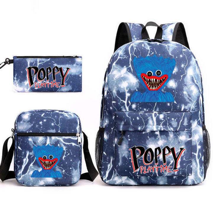 top-2022-new-arrival-huggy-wuggy-poppy-playtime-game-three-piece-set-shoulder-bag-backpack-pen-bag-3-in-1