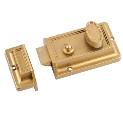 Hlzs-สลักล็อคกุญแจลูกบิดสังกะสีสำหรับกลางคืนประตูประตูทางเข้าทอง