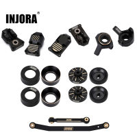 Injia หนักสีดำเคลือบทองเหลืองถ่วงพวงมาลัยสนับมือล้อ Hex สำหรับ124 RC ตีนตะขาบรถ Axial SCX24อัพเกรดชิ้นส่วน