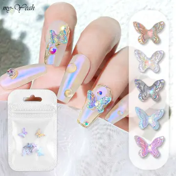 Resin Nail Pearl Decorations, Resin Nail Art Laser Charms