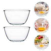 ETX2 Pcs Fruit Containers Mixing Bowl Glass Egg Bowls Dish 13x13cm Salad Home Serving Transparent Soup Clear Glassware