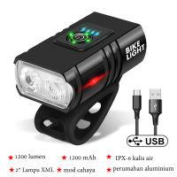 BIKEBOY T6จักรยานแสง1000LM 1200มิลลิแอมป์ชั่วโมง6โหมดจักรยานด้านหน้าแสง USB สามารถเติมเงินได้กันน้ำจักรยานด้านหน้าแสงความปลอดภัยแสงจักรยานแสงขี่จักรยานด้านหน้าไฟท้ายจอแสดงผลพลังงาน