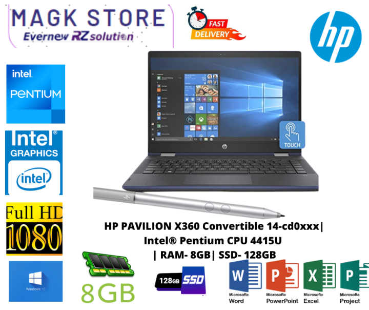 HP PAVILION X360 Convertible 14cd0xxx Intel® Pentium CPU 4415U RAM