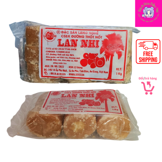 Freeshipmaxđường thốt nốt lan nhi đặc sản làng nghề an giang gói 1kg date - ảnh sản phẩm 1