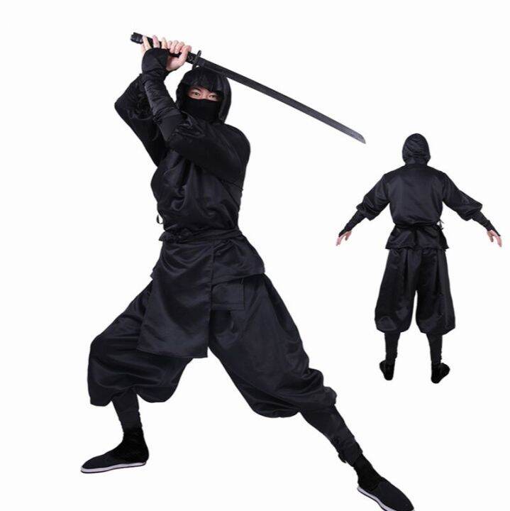 Ninja Cos Japanese Ninja Bushido Cosplay Costume for Adults with Hood and Socks Halloween