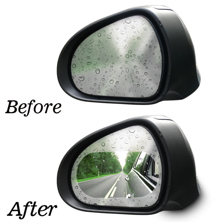 2ชิ้นเซ็ต-anti-fog-water-mist-กระจกรถยนต์ฟิล์มใสกระจกมองหลังฟิล์มกันรอยกันน้ำกันฝนรถ-sticker