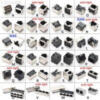 1PCS Plastic Metal RJ45 RJ49 Shield Network Jack 8 Pin PCB SMT/horizontal/vertical Board Female Socket Connector 8P8C 10P8C