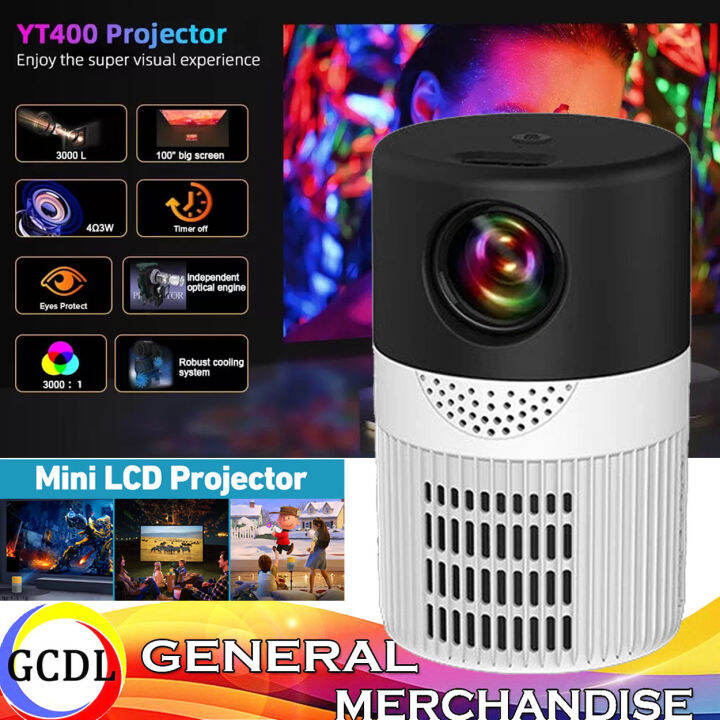 YT400 Mini 1080P Supported Projector Native 360P Portable LCD Video