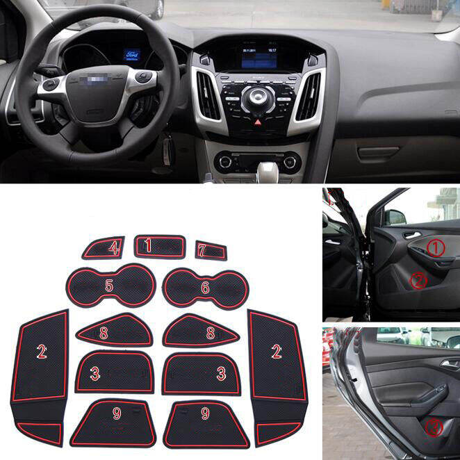 รถ-anti-dirty-pad-ประตู-groove-gate-slot-ถ้วย-armrest-storage-pad-anti-slip-mat-สำหรับ-ford-focus-2012