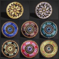 Ethnic style round embroidery patches Flower tube colourful Bags dresses pants decoration Badge Chinese style Accessories Haberdashery