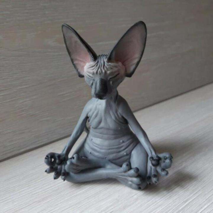 cat-meditate-collectible-figurines-miniature-handmade-decor-animals-figure-toys