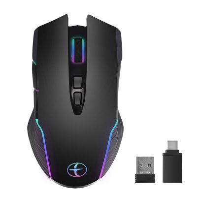 Wireless Gaming Mouse Jiggler Gaming Mouse LED Rechargeable Mouse Ergonomic Mini Mouse