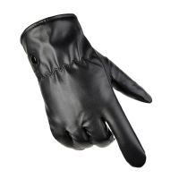 [COD] Warm mens fleece outdoor riding motorcycle touch screen pu leather autumn and winter foreign trade