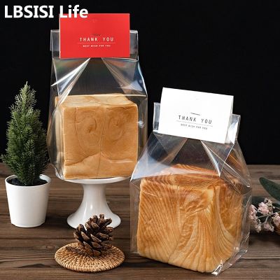 LBSISI Life ถุง DIY ออกแบบเองทำมือ50ชิ้นถุงขนมปังปิ้งขนมปังโดนัทพร้อมถาดสำหรับงานแต่งงานเทศกาลคริสมาสต์