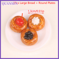 QUANSEN 1ชุด1:12 dollhouse Miniature Fruit Tart PLATE ถาดขนมปังอาหารอาหารเช้ารุ่น Decor ของเล่นบ้านอุปกรณ์เสริม