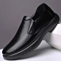 Full-Grain Leather Wear Bad Guaranteed Compensation Leather Casual Mens Leather Shoes Soft Bottom Middle-aged Dad Shoes