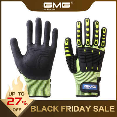 Cut Resistant Gloves Anti Shock Absorbing Mechanics Impact Resistant GMG TPR Safety Work Gloves Anti Vition Oil-proof Gloves