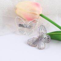 ☍◊ Korean Delicate Resin Butterfly Hairpin Elegant Retro Transparent Bowknot Duckbill Clips Cute Sweet Girls Ins Hair Claw