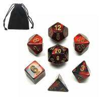 【✆】 7ชิ้น Polyhedral อะคริลิลูกเต๋าของเล่นเกม Dices อุปกรณ์ประกอบฉากสำหรับ DnD TRPG RPG เด็กคณิตศาสตร์การศึกษาลูกเต๋าดิจิตอลของขวัญกับถุงเก็บ