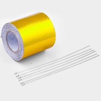 【YD】 Wrap Tape Gold Exhaust Pipe Shield Temperature 5m Adhesive Aluminum Foil Roll Reflective