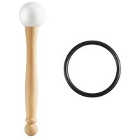 Singing Bowl Mallet&amp;Rubber O Ring Singing Bowl Strikers with Wooden Handle Rubber Head for Playing Crystal Singing Bowl