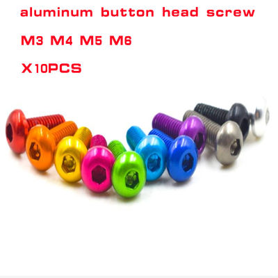 10pcs button head screw M3 M4 M5 M6* colourful Aluminum hex socket screw